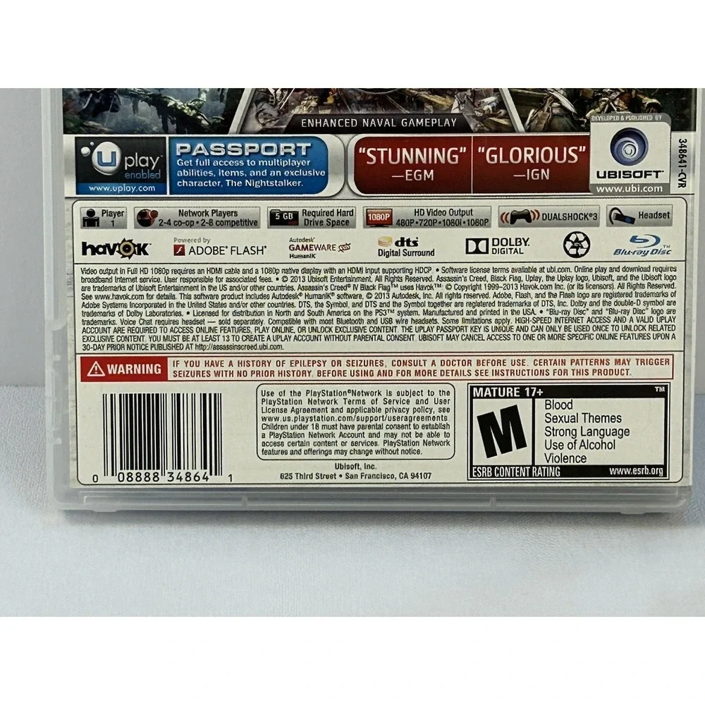Assassin's Creed IV Black Flag PS3 Walmart Edition Untested No Manual